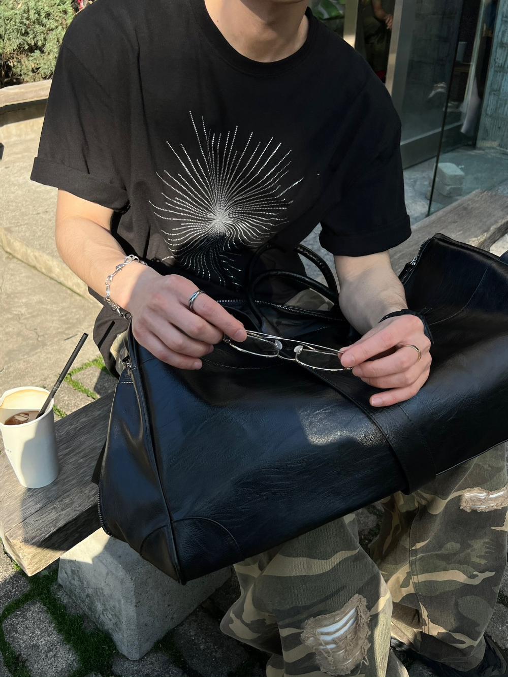 반팔 티셔츠 모델 착용 이미지-S1L23