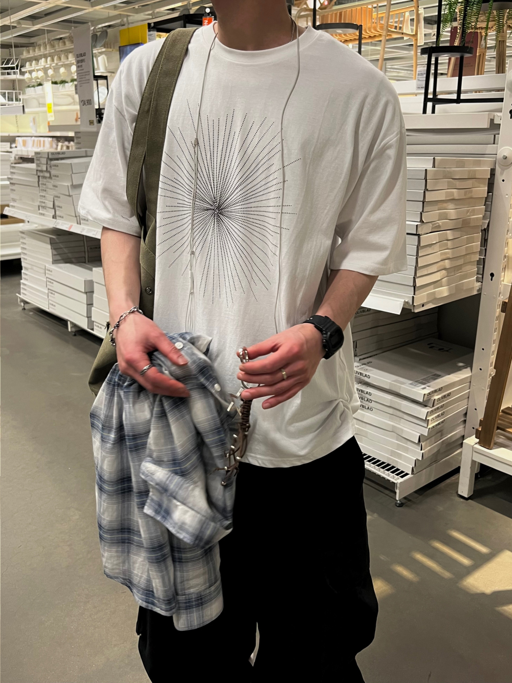 반팔 티셔츠 모델 착용 이미지-S1L36