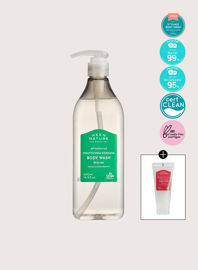 약산성 어성초 바디워시 500ml, 피지 감소 및 각질 케어를 위한 바디워시