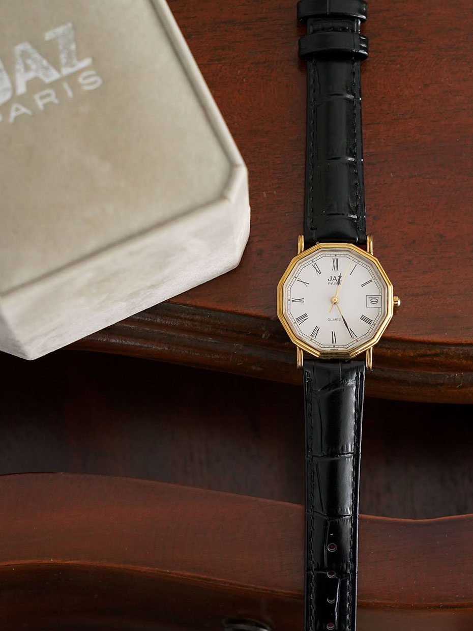 자시쥬　　様 MEN][JAZ Paris] 1990s Victor Octagon Ivory Dial Quartz Watch - MMSL