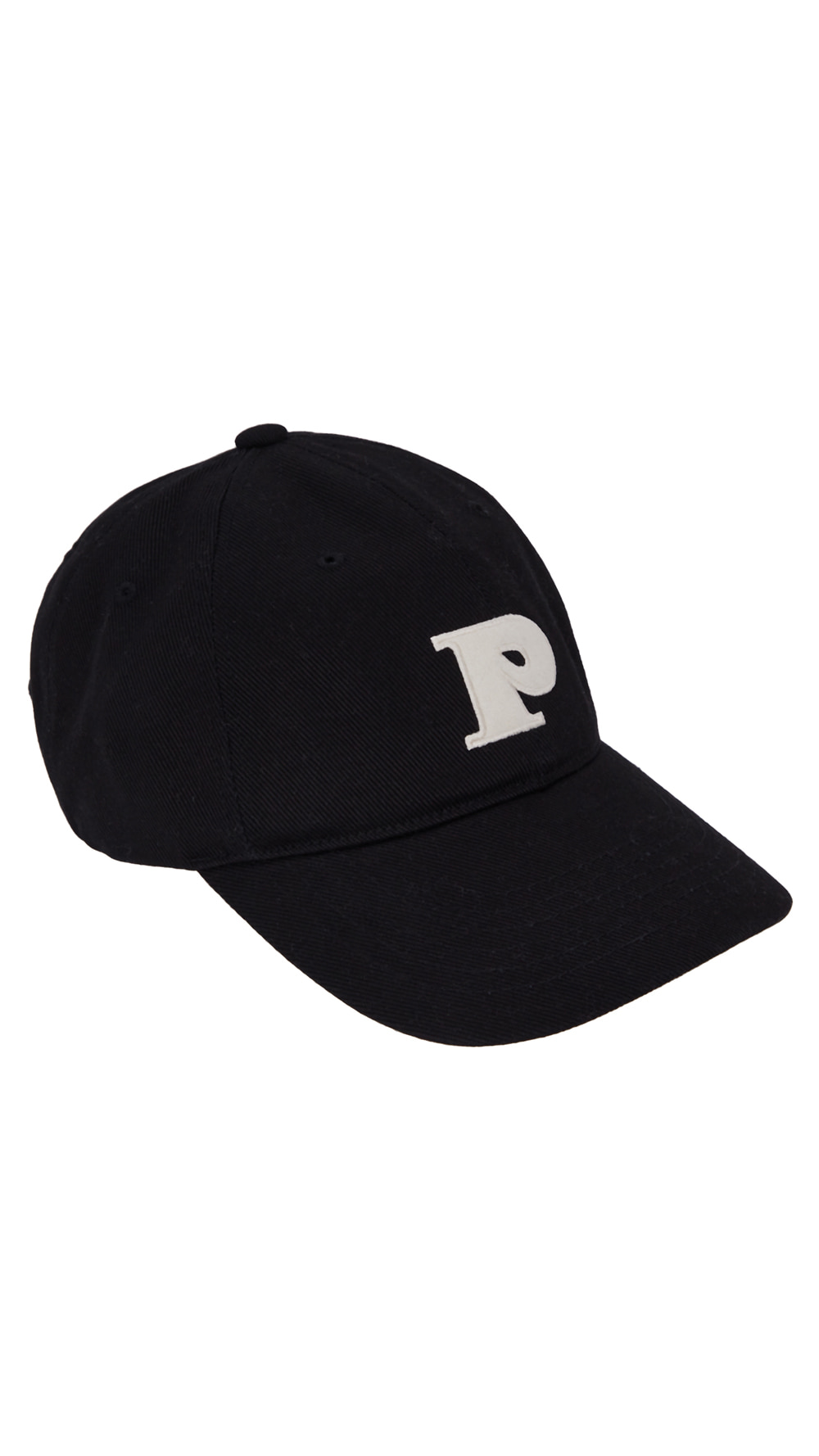 P LOGO BALL CAP - Black