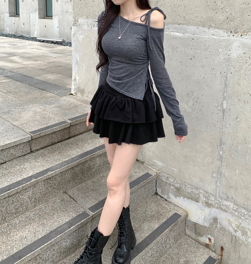 긴팔 티셔츠 모델 착용 이미지-S1L12