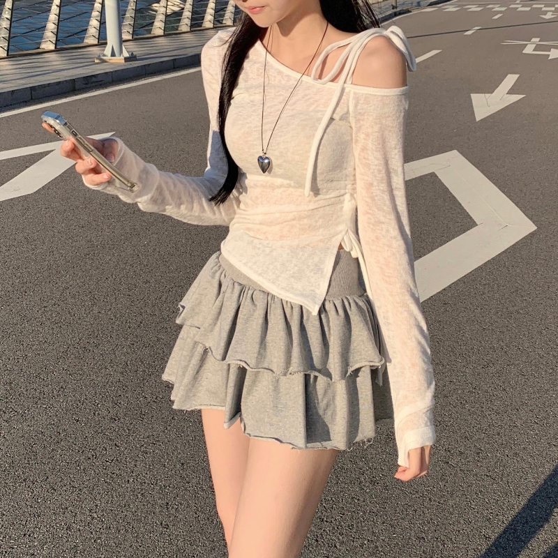 긴팔 티셔츠 모델 착용 이미지-S1L17