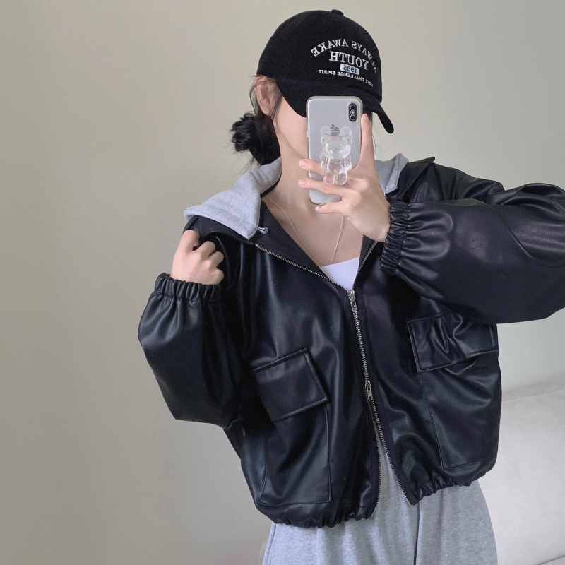 Spiral Girl フード付きレザージャケット Fレザーカバーオール|RETRO GIRL | RETRO GIRL ONLINE STORE