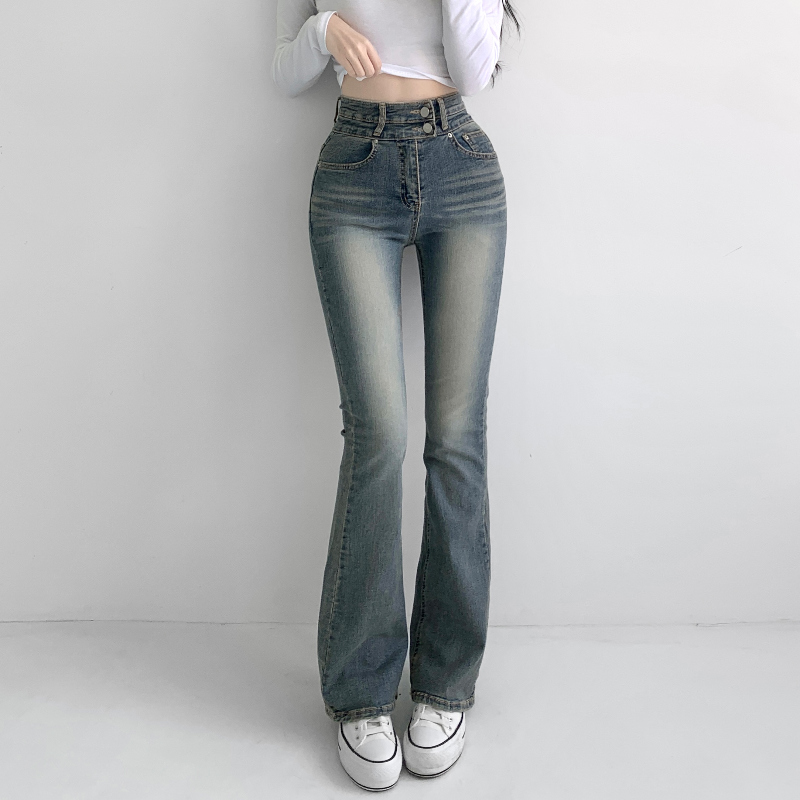 グレー グラデーション ブーツカットデニムパンツ semantic design IMG_5188.JPG