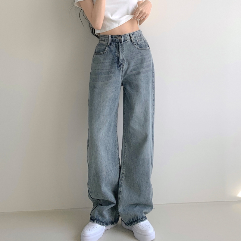 ["인생"데님🖤/기장선택/~XL] 올데이 하이웨스트 캣브러쉬 워싱 데님 와이드 팬츠 바지 키작녀 키큰녀 빅사이즈 청바지 상세 이미지 10