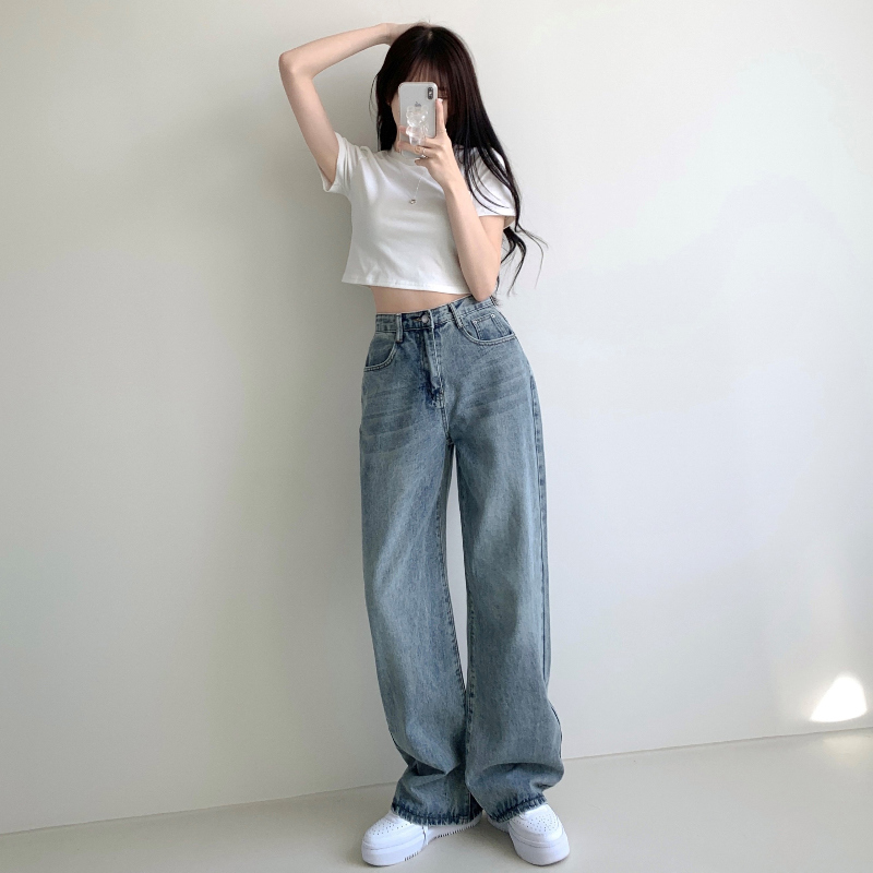 ["인생"데님🖤/기장선택/~XL] 올데이 하이웨스트 캣브러쉬 워싱 데님 와이드 팬츠 바지 키작녀 키큰녀 빅사이즈 청바지 상세 이미지 8
