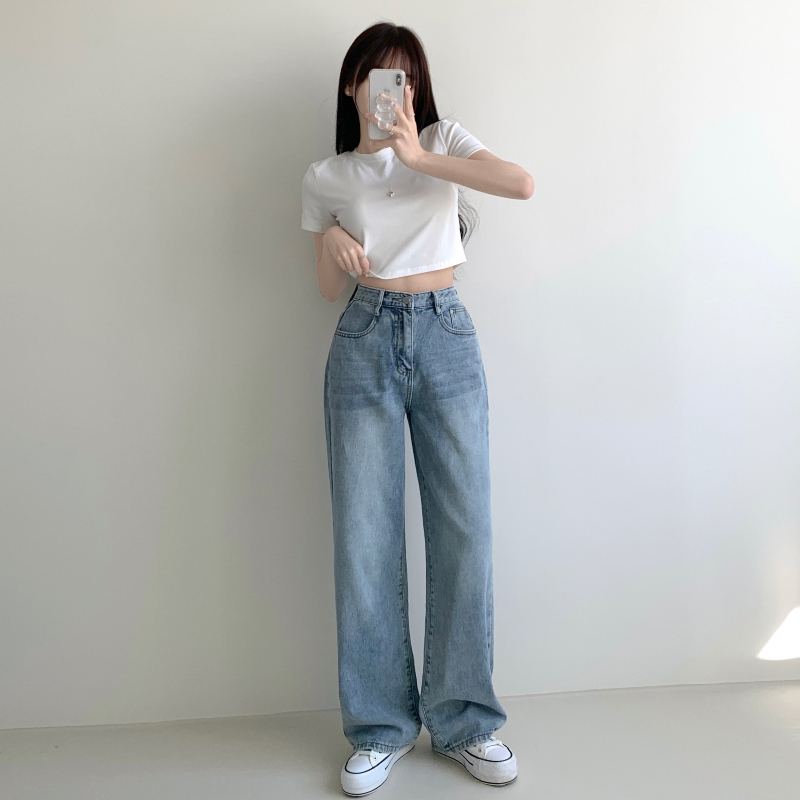 ["인생"데님🖤/기장선택/~XL] 올데이 하이웨스트 캣브러쉬 워싱 데님 와이드 팬츠 바지 키작녀 키큰녀 빅사이즈 청바지 상세 이미지 30