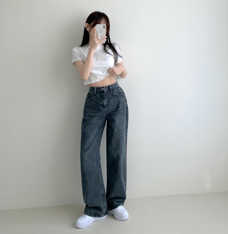 ["인생"데님🖤/기장선택/~XL] 올데이 하이웨스트 캣브러쉬 워싱 데님 와이드 팬츠 바지 키작녀 키큰녀 빅사이즈 청바지 상세 이미지 21