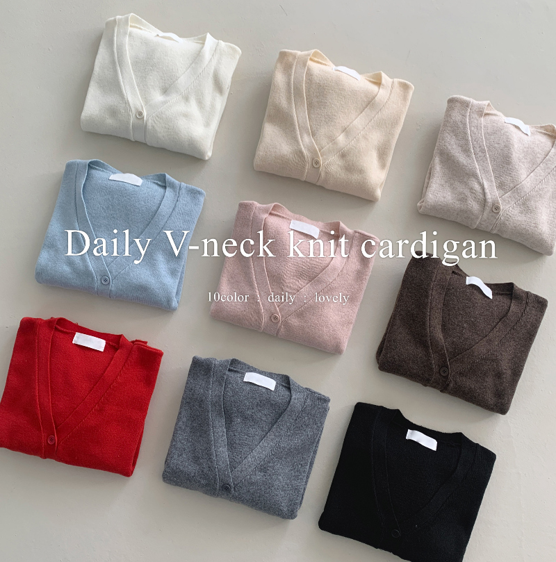 無地Vネックニット長袖カーディガン | ファッション通販サイト NUGU