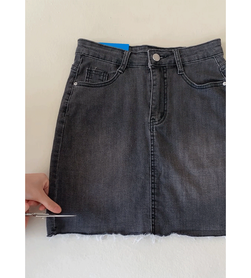 미니 스커트 차콜 색상 이미지-S1L2