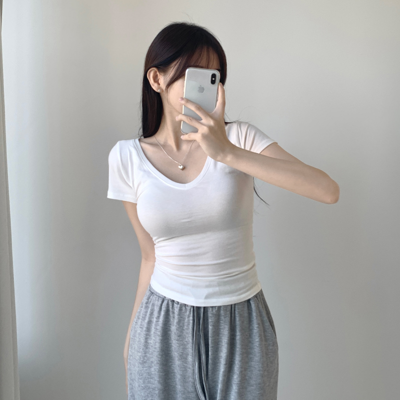 cloth＆cross コーヒーTシャツ　Ｖネック　フレンチスリーブ　白 cloth＆cross コーヒーTシャツ Vネック フレンチスリーブ 白 綿