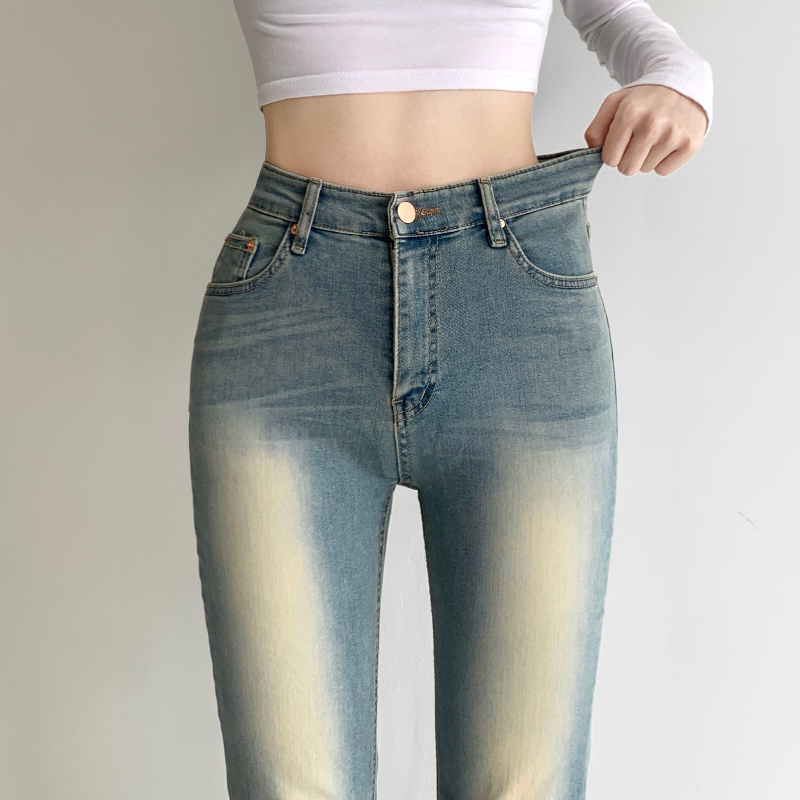 GDN ハイウエストブーツカットデニムパンツ デニムブーツカットパンツ レディース スキニージーンズ フレア