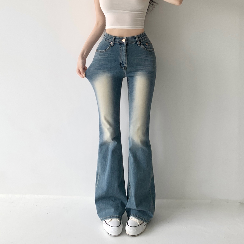 ハイウエストスパンブーツカットデニムパンツ | ファッション