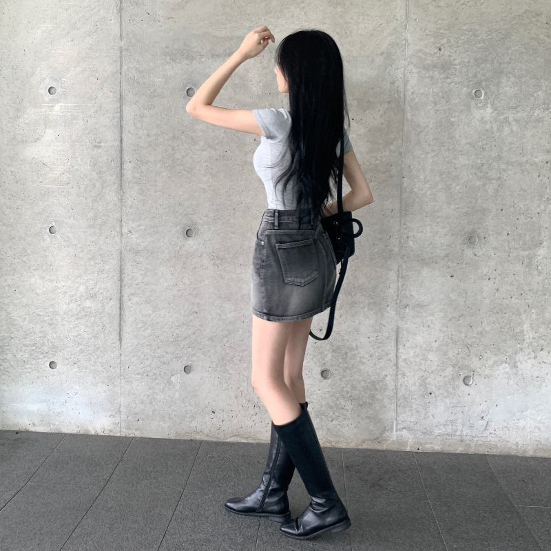 ヴィンテージウォッシュデニムミニスカート | ファッション通販