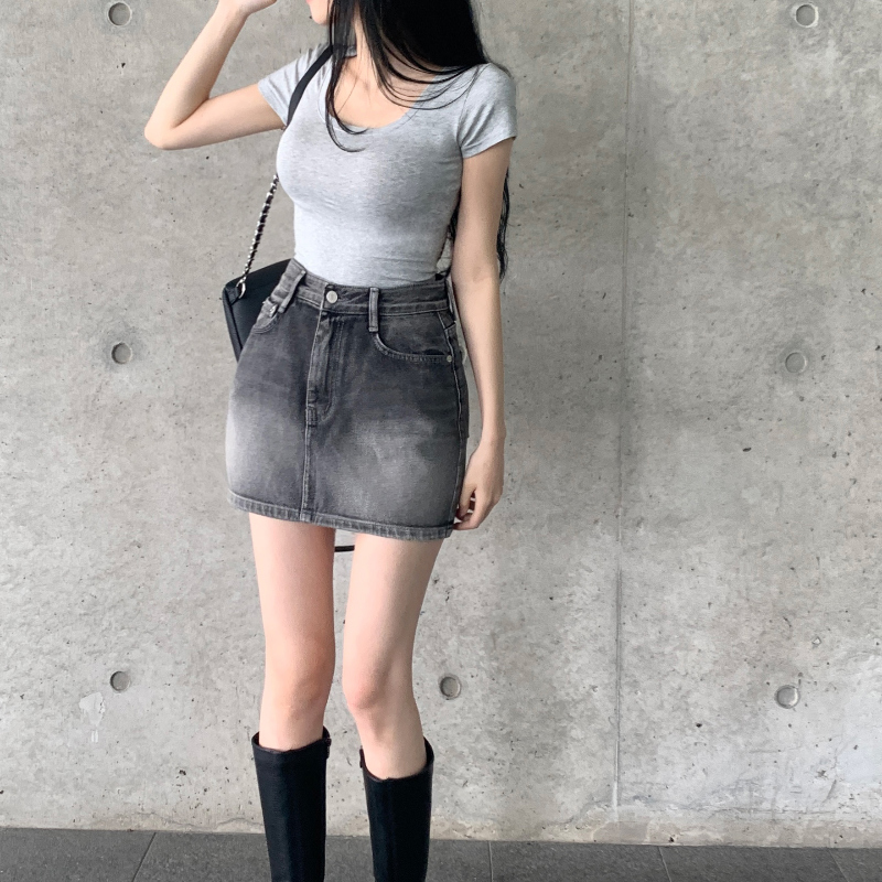 미니 스커트 모델 착용 이미지-S1L11