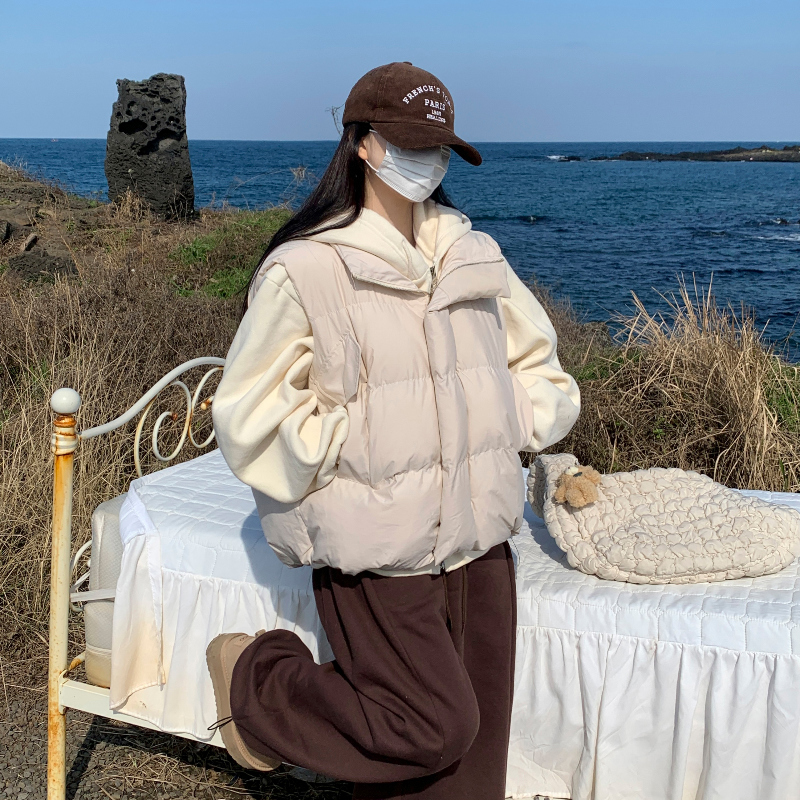 ベージュ ロング　ダウンベスト オーバーサイズ TAION】別注Vネックロングダウンベスト （ダウンジャケット