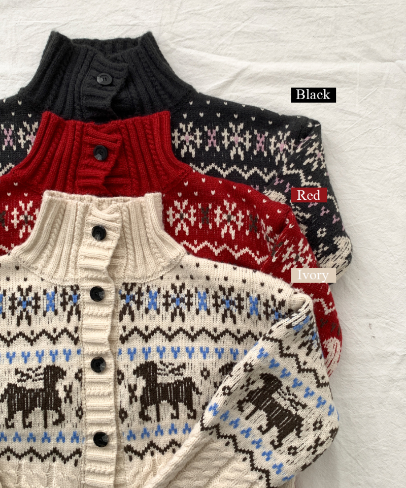 JACKBUNNY ノルディック柄 ベスト 赤 JACKBUNNY ノルディック柄 ベスト 赤