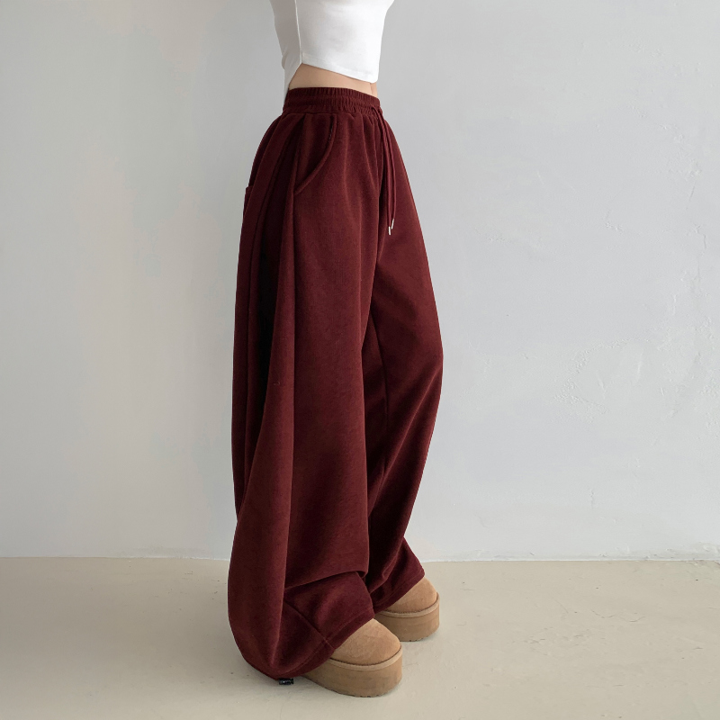 롱 스커트 버건디 색상 이미지-S1L34