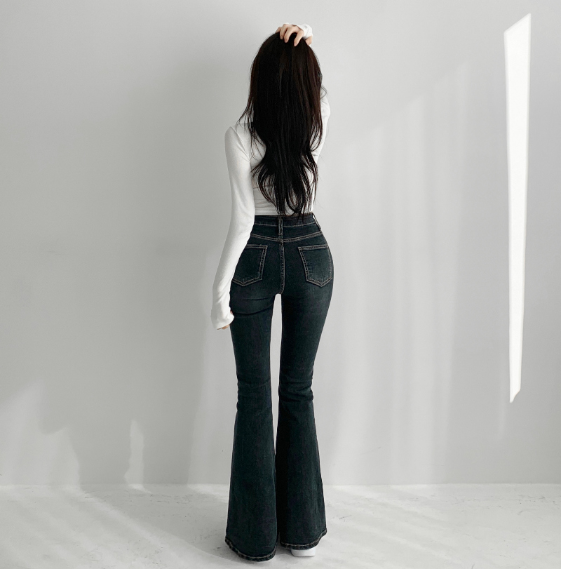 GDN ハイウエストブーツカットデニムパンツ ハイウエストブーツカットデニムパンツ | ファッション通販