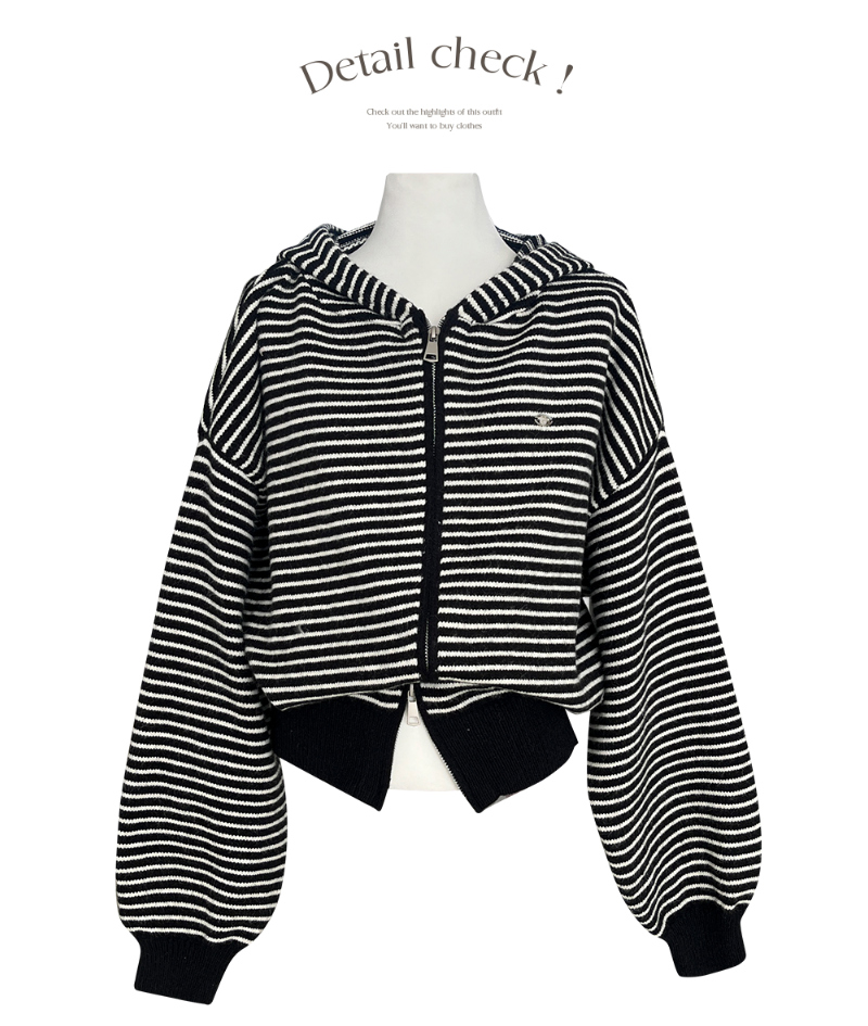 オーバーサイズボーダー2WAYニットパーカー | ファッション通販