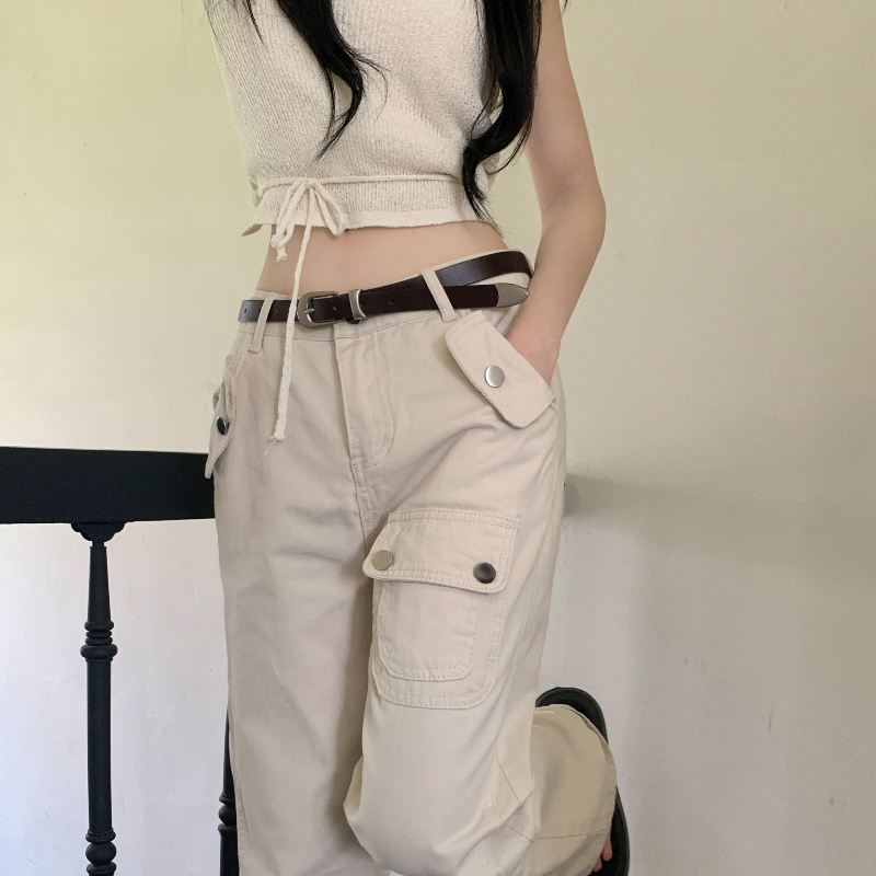 ヴィンテージポケットスリットカーゴセミブーツカットパンツ