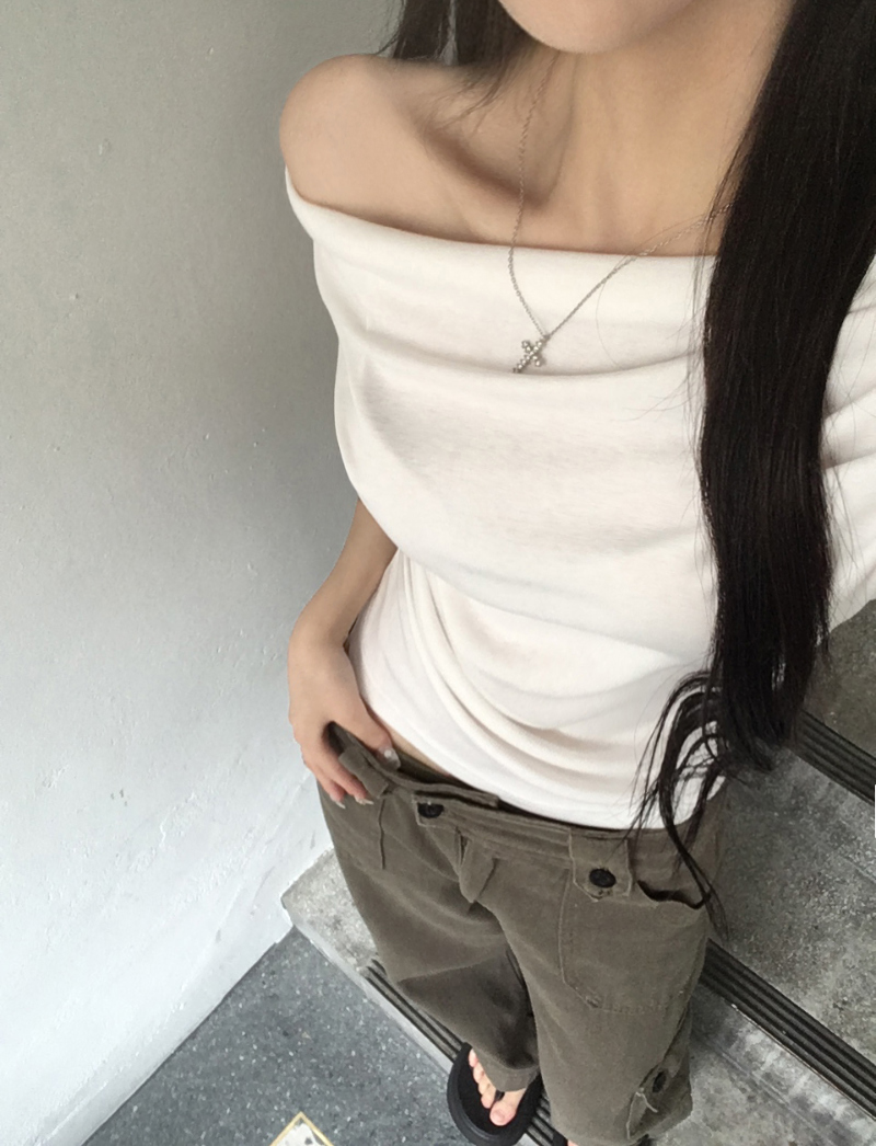 반팔 티셔츠 모델 착용 이미지-S1L26