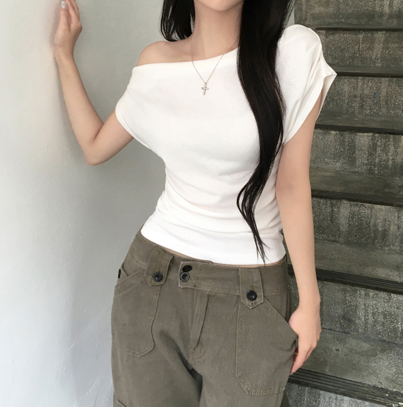 반팔 티셔츠 모델 착용 이미지-S1L22