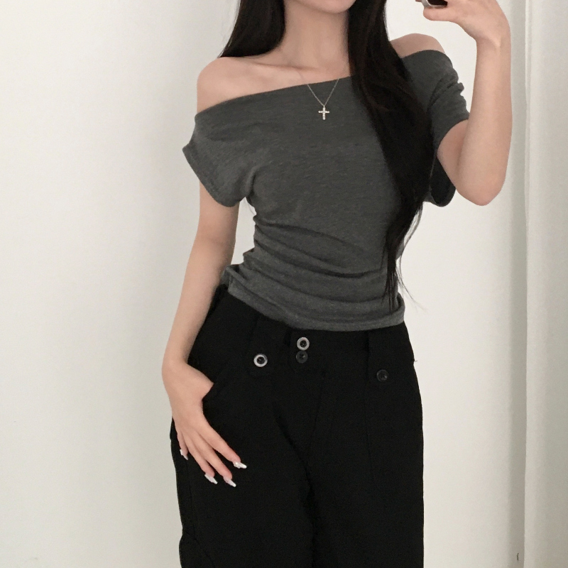 반팔 티셔츠 모델 착용 이미지-S1L38