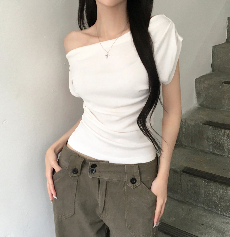 반팔 티셔츠 모델 착용 이미지-S1L25