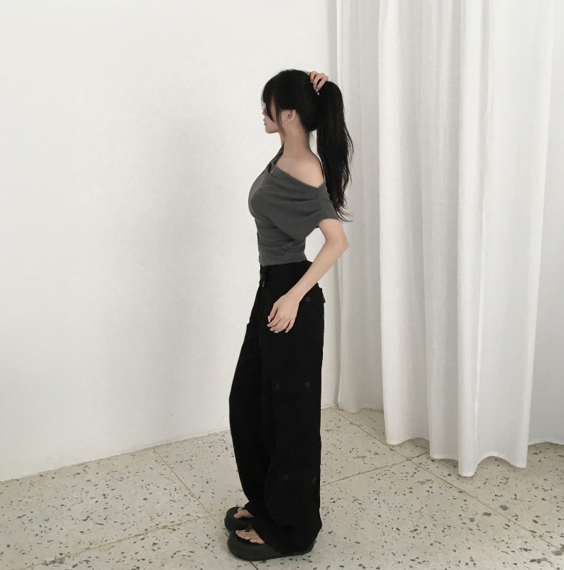 반팔 티셔츠 모델 착용 이미지-S1L41