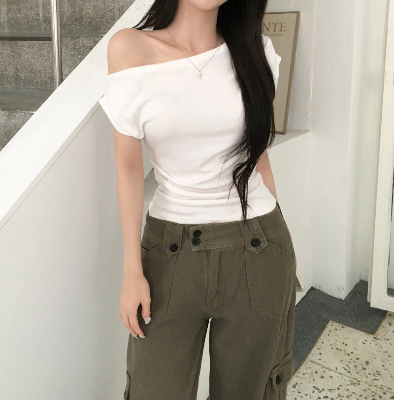 반팔 티셔츠 모델 착용 이미지-S1L16