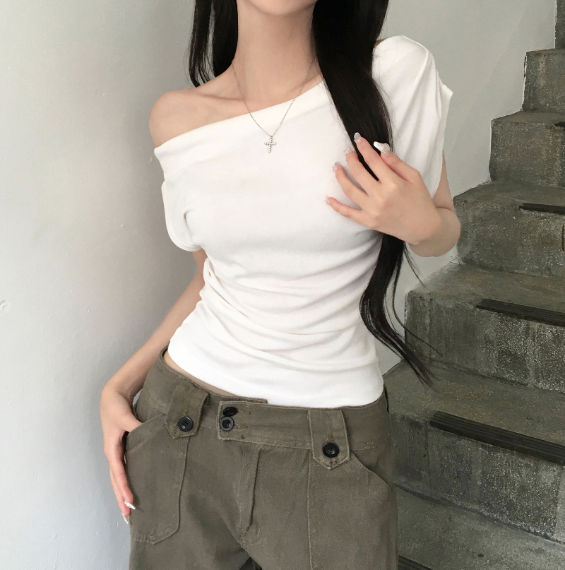 반팔 티셔츠 모델 착용 이미지-S1L23