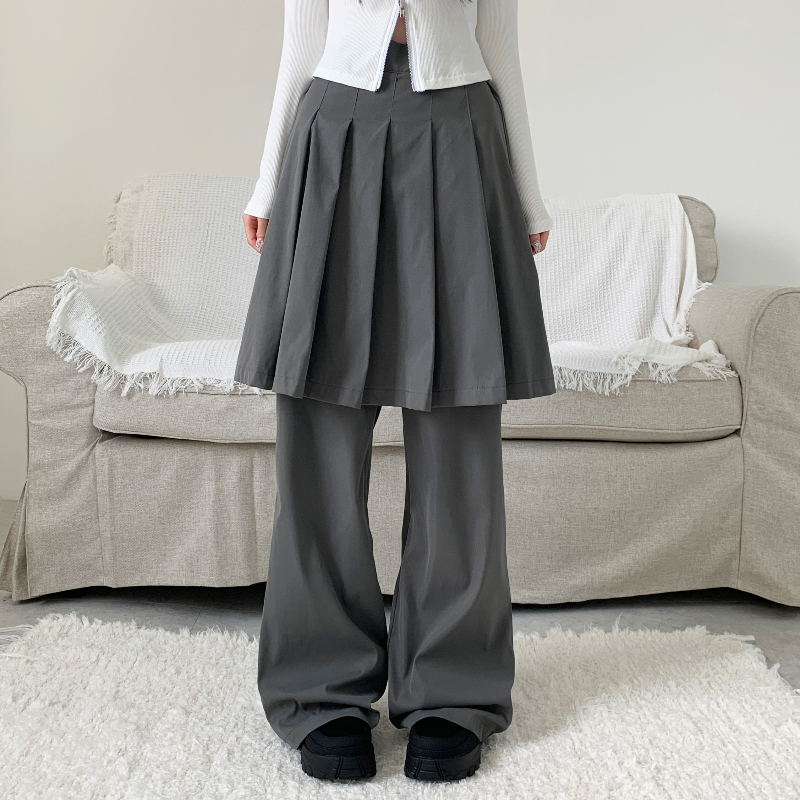 【タグ付き未使用品】archivio プリーツスカート グレー ホワイト セール】 SHIPS any: ウーステッド ワイド プリーツ マキシ