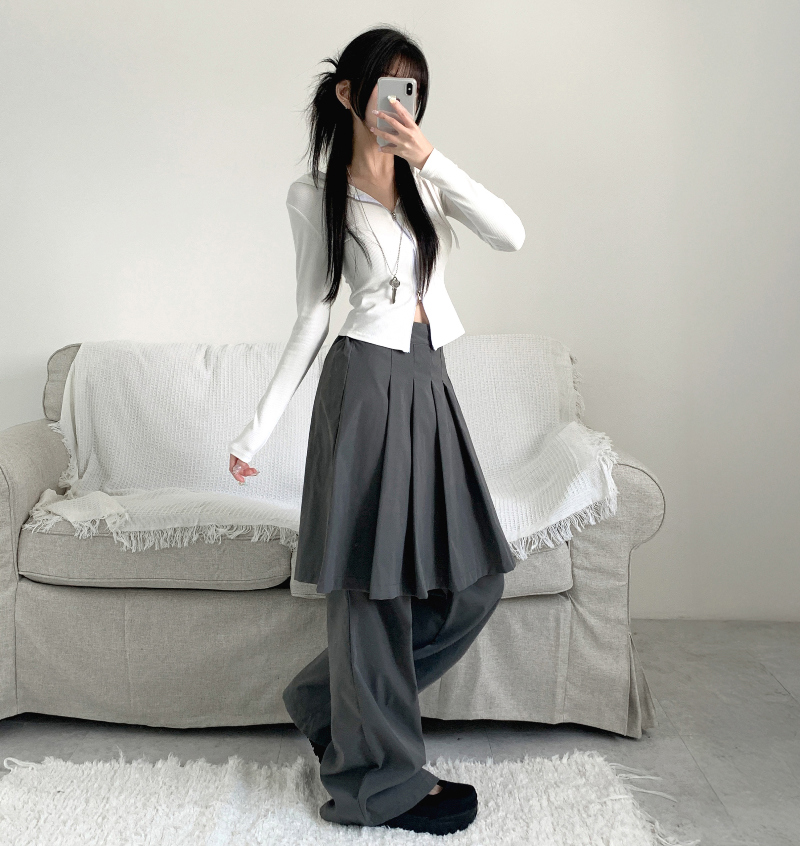 プリーツスカートレイヤードパンツ | ファッション通販サイト NUGU