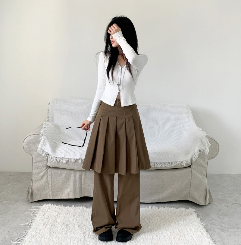 プリーツスカートレイヤードパンツ | ファッション通販サイト NUGU