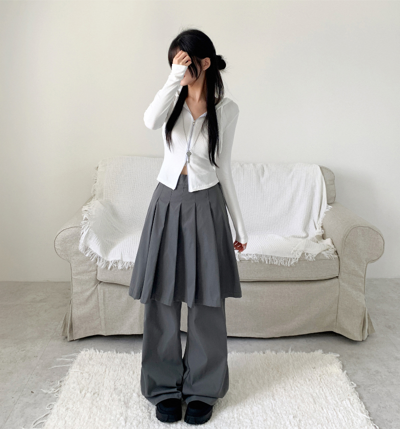 【タグ付き未使用品】archivio プリーツスカート グレー ホワイト archives スカート 「大人気アイテム/お気に入り登録2万件以上