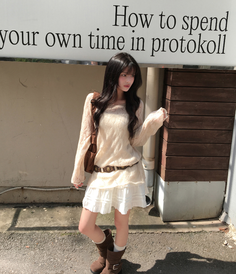 미니 스커트 모델 착용 이미지-S1L12