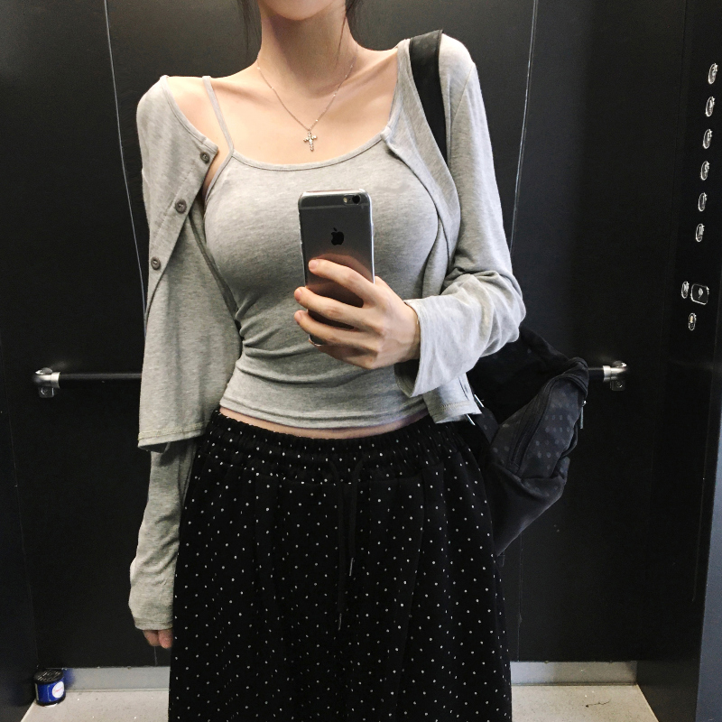 긴팔 티셔츠 모델 착용 이미지-S1L19