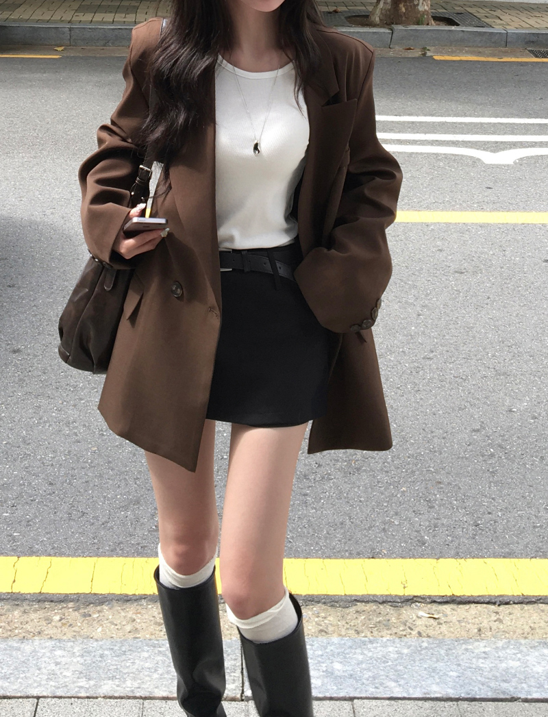 nugu限定]オーバーサイズバックスリットブレザージャケット