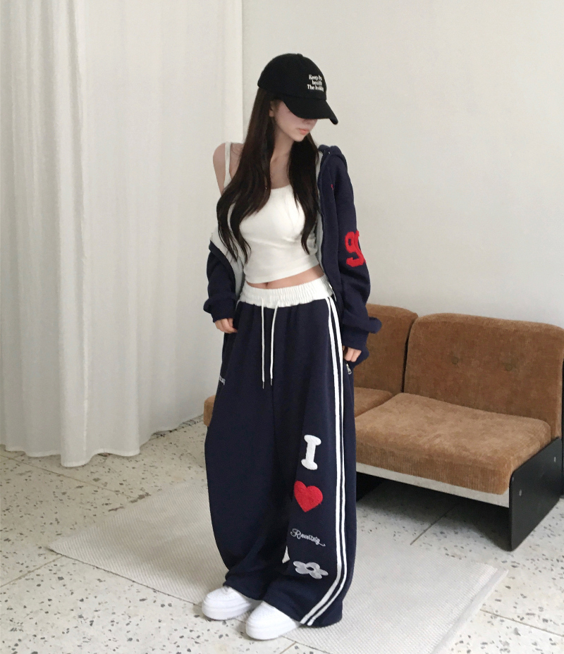 ハートパッチトラックワイドパンツ | ファッション通販サイト NUGU