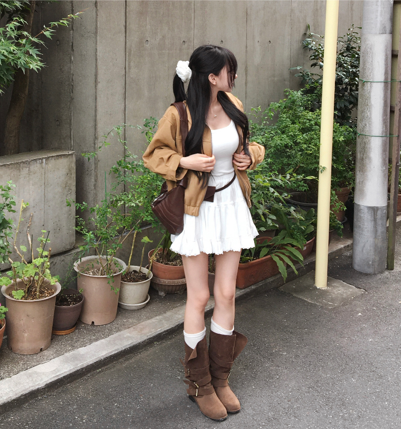 롱 스커트 모델 착용 이미지-S1L33