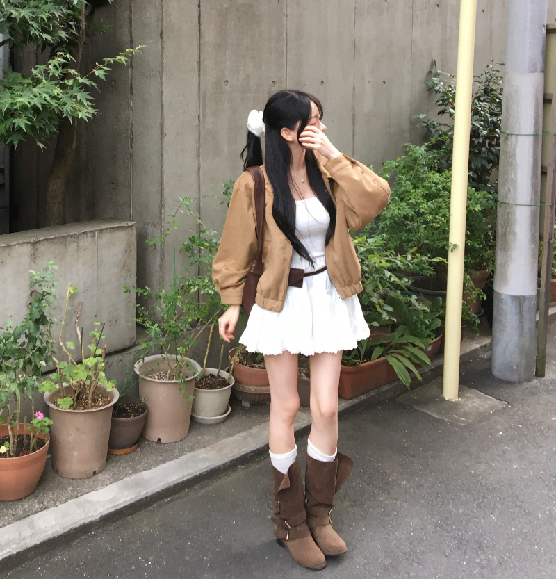 롱 스커트 모델 착용 이미지-S1L34