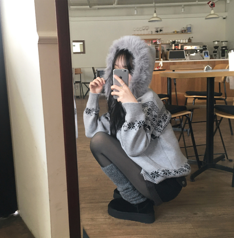 ノルディックファーフード付きカーディガン | ファッション通販サイト NUGU