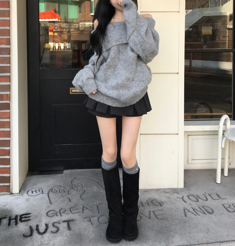 머플러 모델 착용 이미지-S1L37