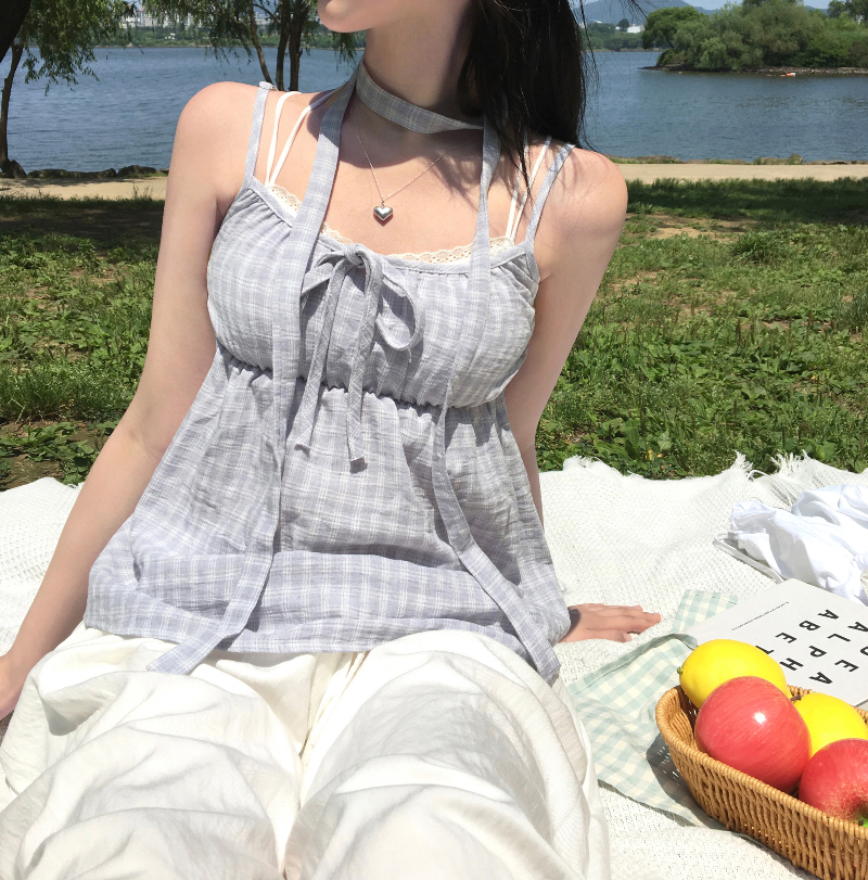 マフラーチェックノースリーブブラウス | ファッション通販サイト NUGU