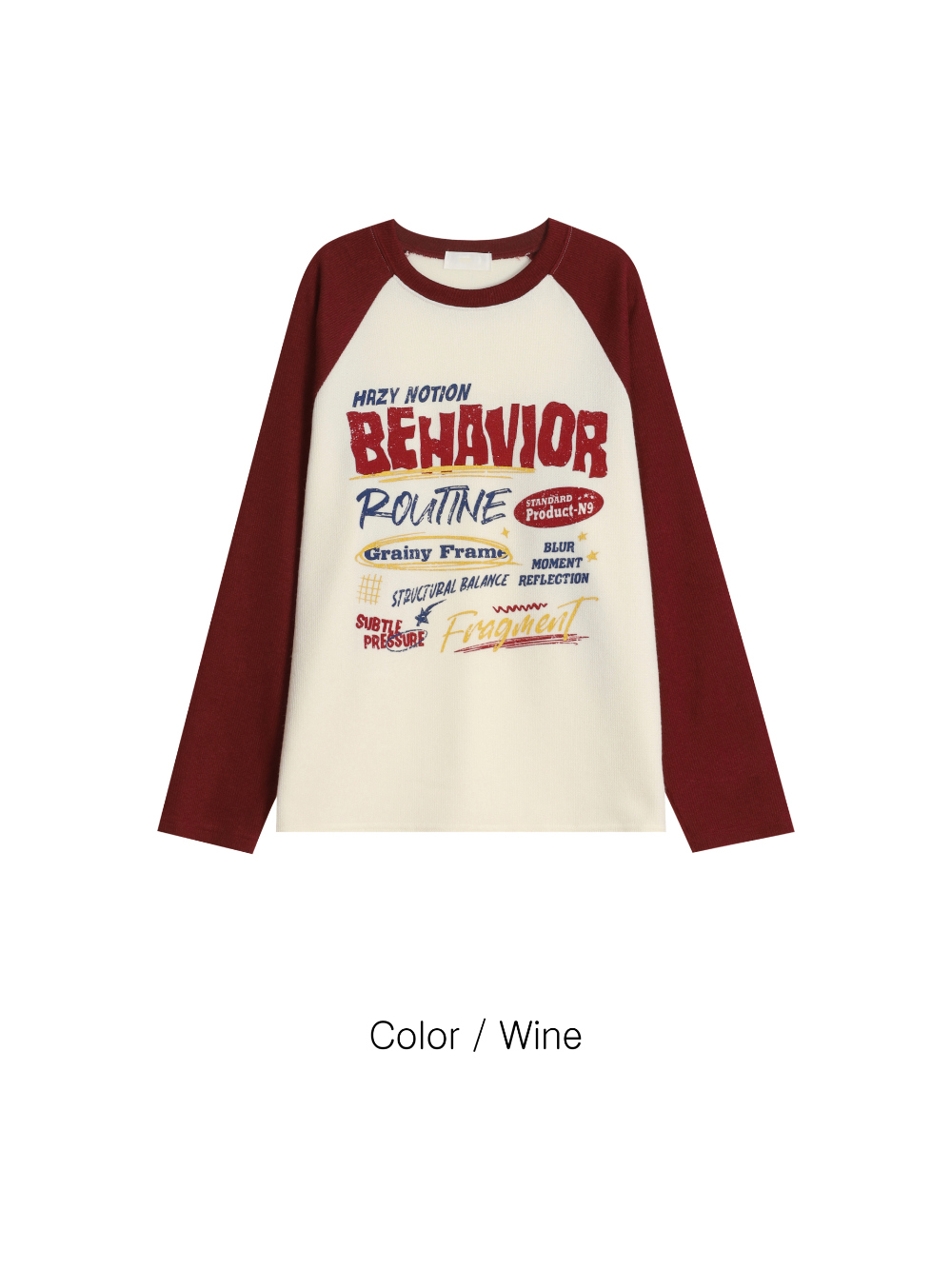 긴팔 티셔츠 크림 색상 이미지-S4L37