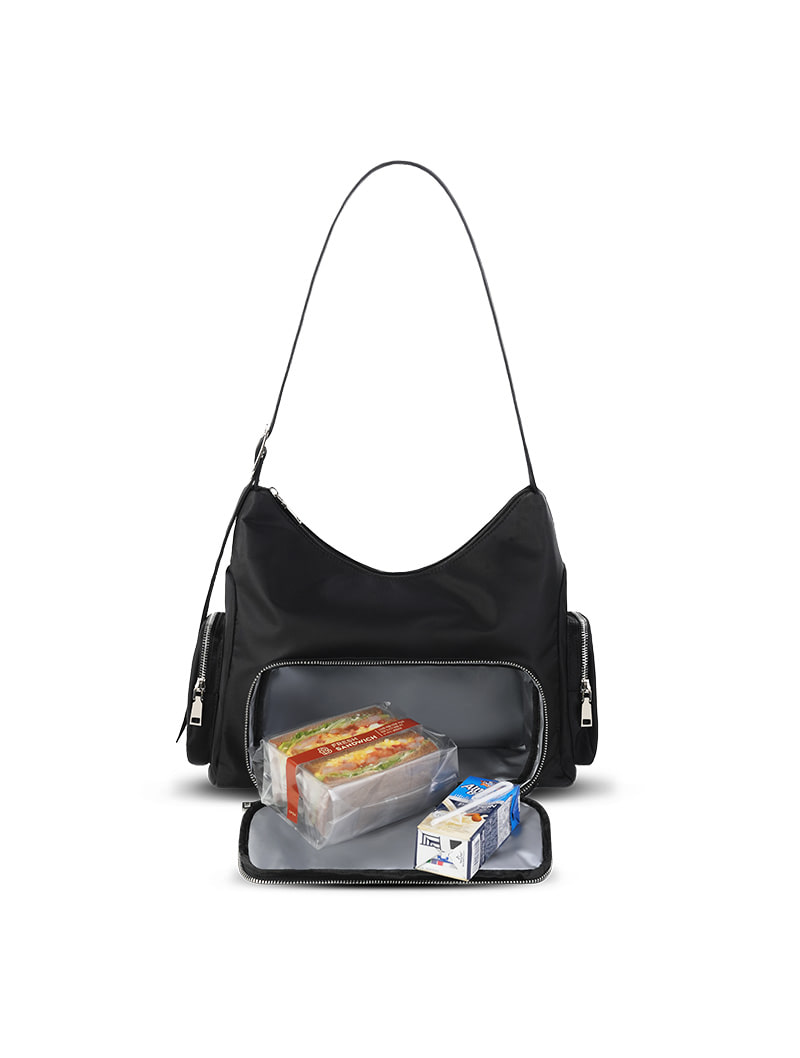 Nylon] 3ポケット 2WAY 保冷ショルダーバッグ (Black) - Dberno