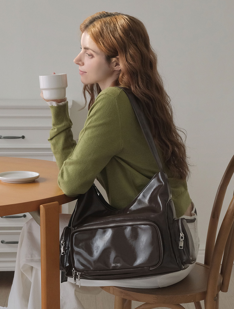 Leather] 3ポケット 2WAY 保冷ショルダーバッグ (Brown) - Dberno