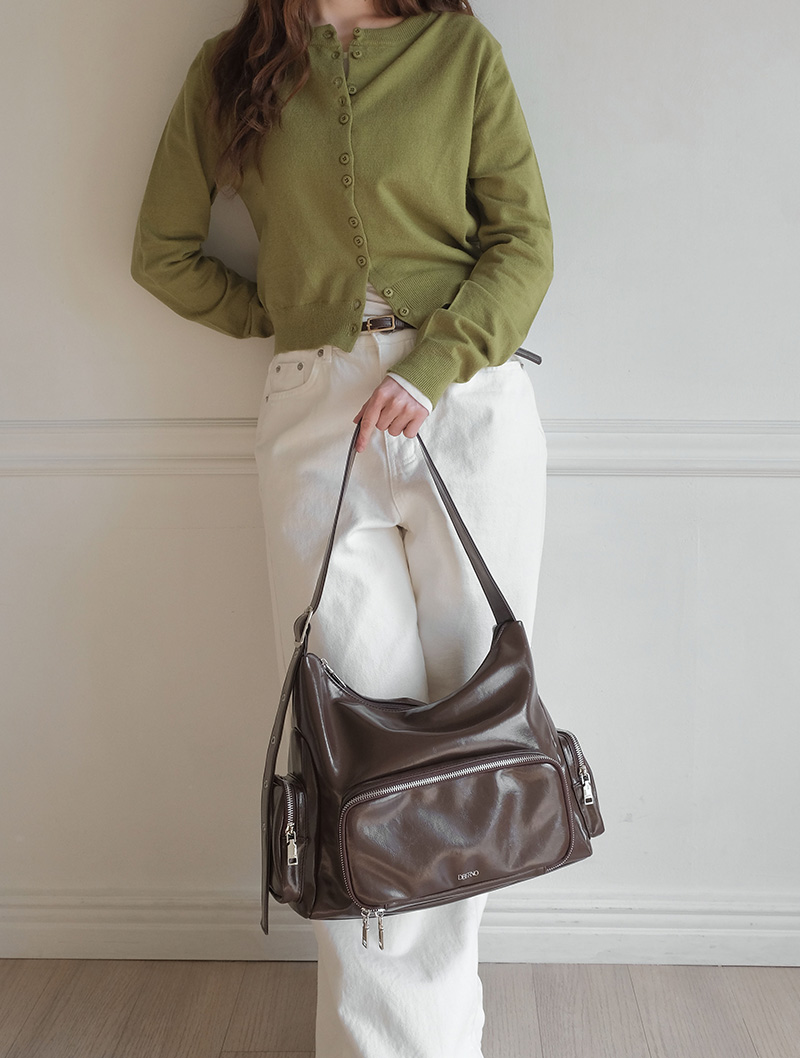 Leather] 3ポケット 2WAY 保冷ショルダーバッグ (Brown) - Dberno